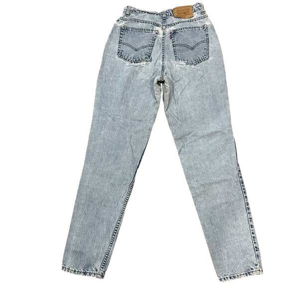 Levi's | Light Blue Denim Jeans Worn Holy Butt Rip Jeans 11L (tag size) modern 9 - Picture 4 of 10